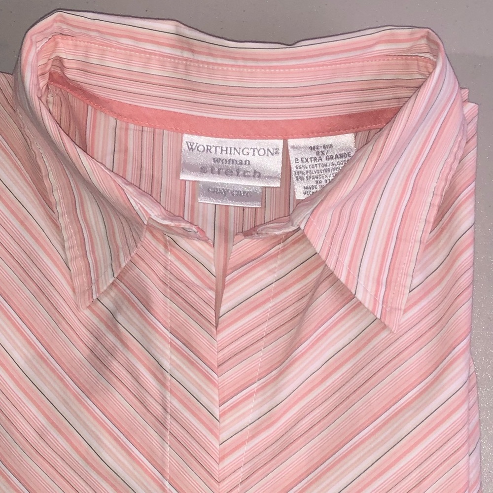 Worthington peach/brown/tan stretch top